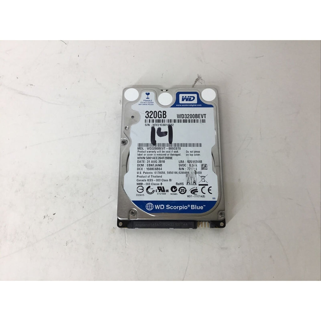 Western Digital Scorpio Blue 320GB Hard Drive 2.5" WD3200BEVT-00SCST0 HDD
