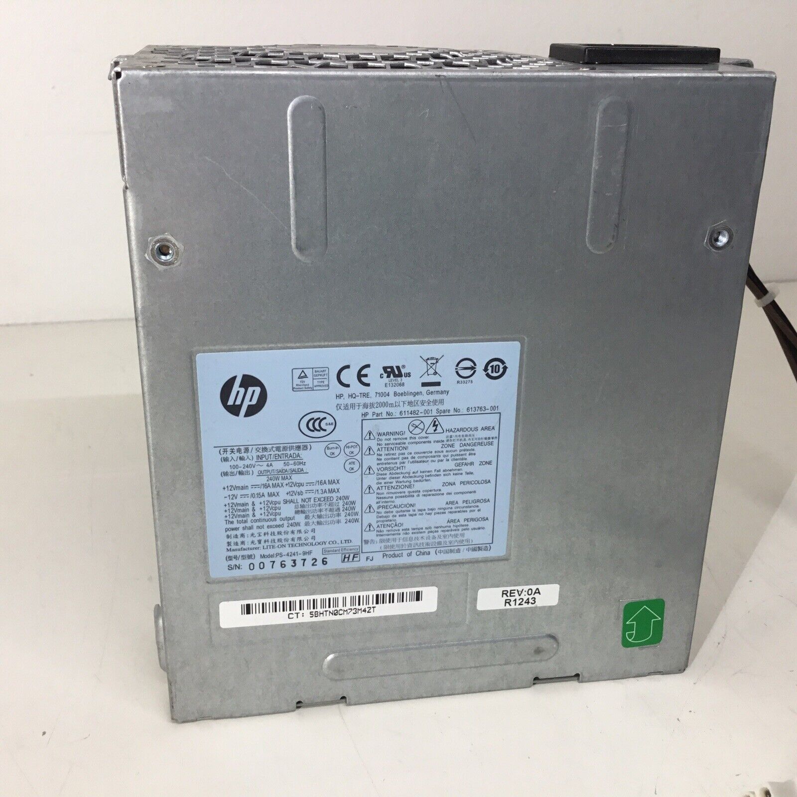 HP Power Supply PS-4241-9HF 613763-001 611482-001 240W