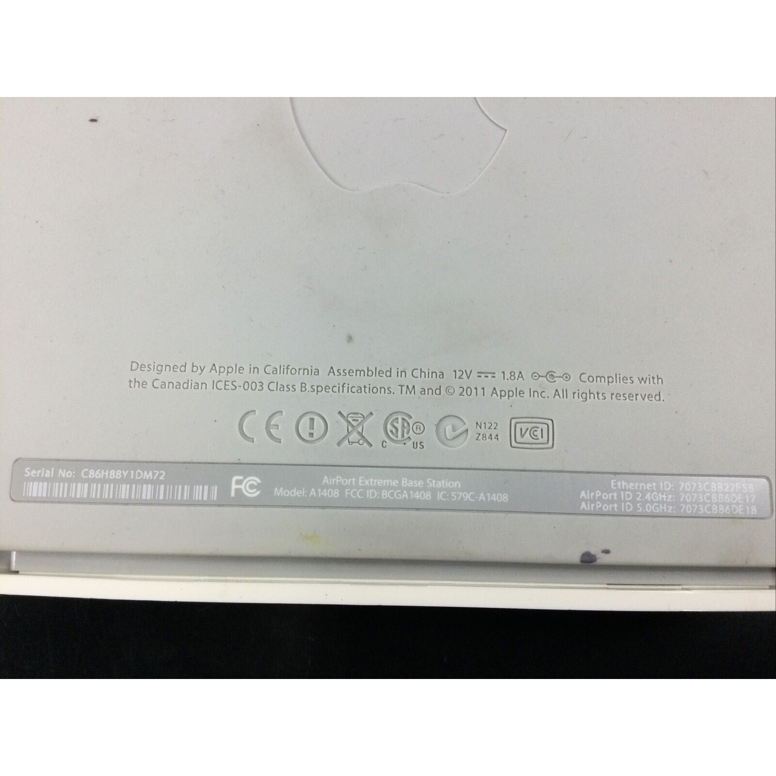 Apple A1143 AirPort Extreme Base Station No Power Cable