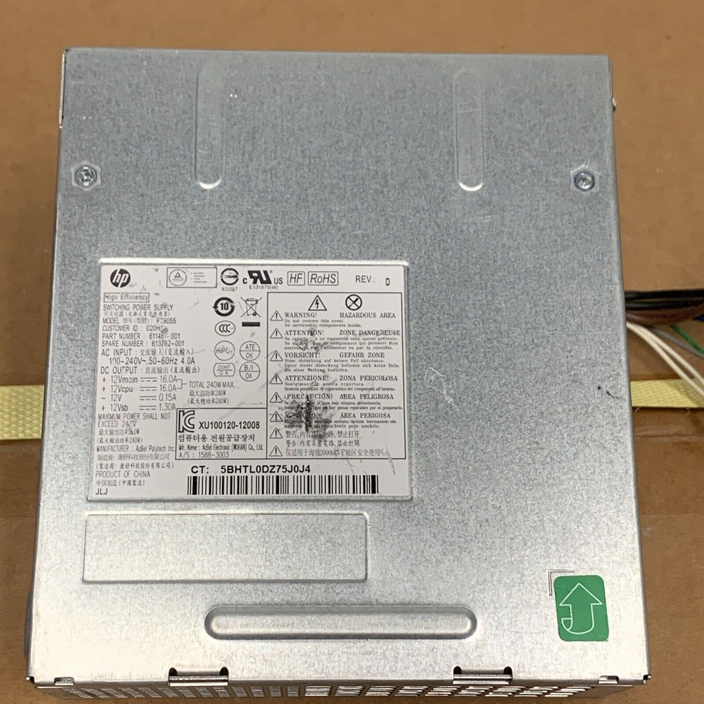 HP Elite 240W PC9055 8200 8300 Pro 6000 6005 6200 SFF Power Supply 611481-001