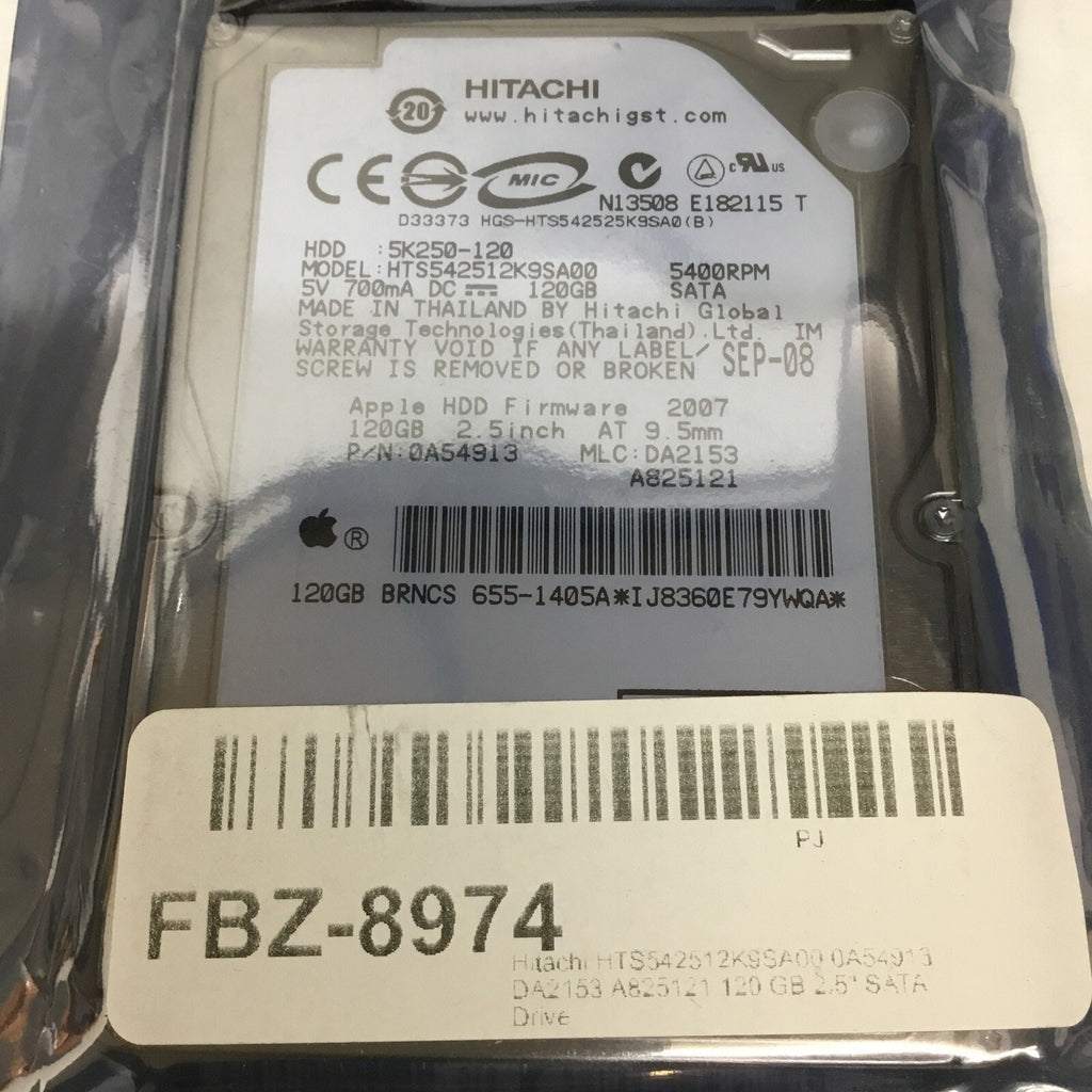 HITACHI HTS542512K9SA00 SATA 120GB HDD HARD DRIVE 2.5 5400RPM LAPTOP