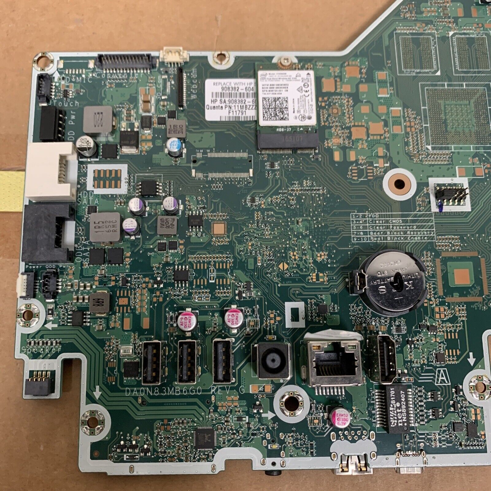 HP 24-A010 24-B 27-A Motherboard 908382-004/908382-604 - BAD USB Port - READ