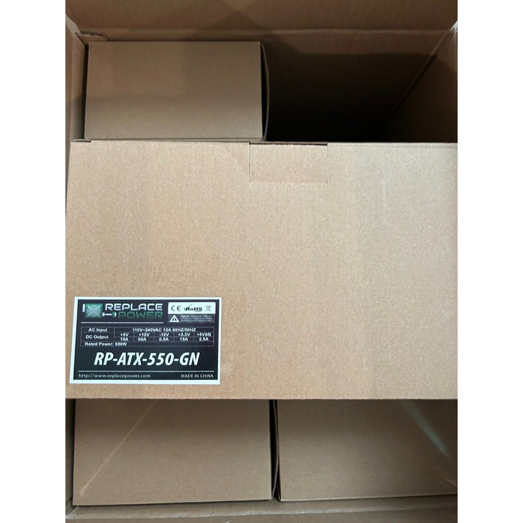 Lot of 8x PSU 550W ATX Gamer Power Supply Green LED SATA 12V PCI-E