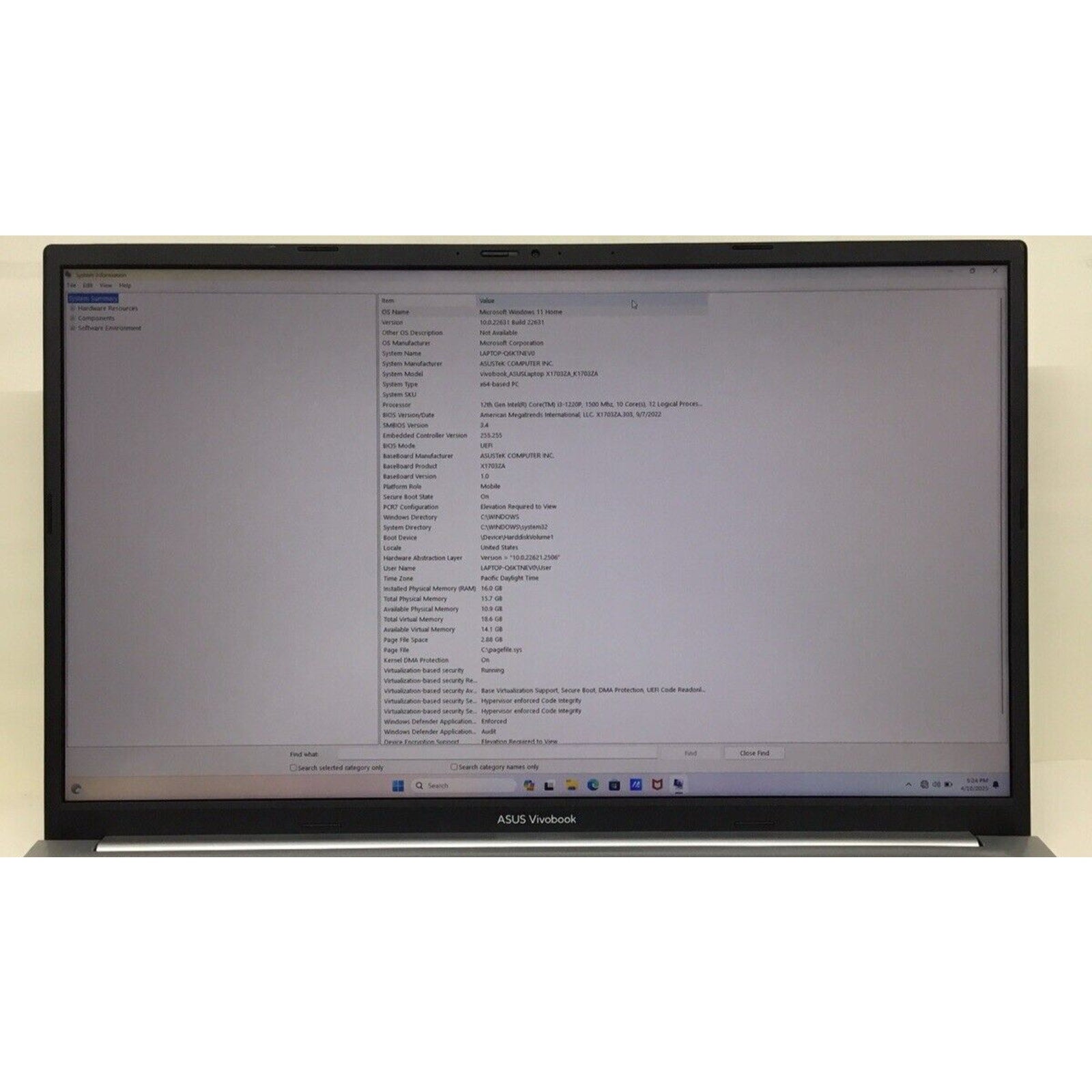 Asus VivoBook K1703ZA Core™ i3-1220P 500GB SSD 16GB 17.3" (1920x1080) WIN11