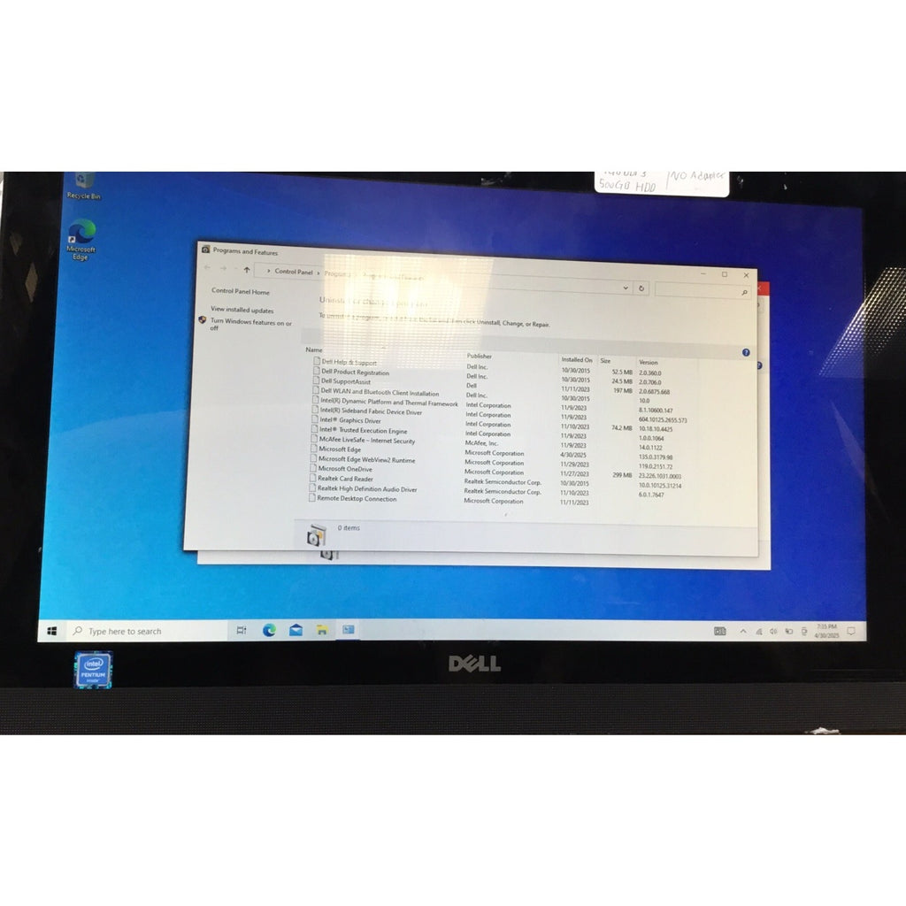 Parts Only Dell Inspiron 22 3263 Intel Pentium N3540 4GB Ram & 500GB HDD