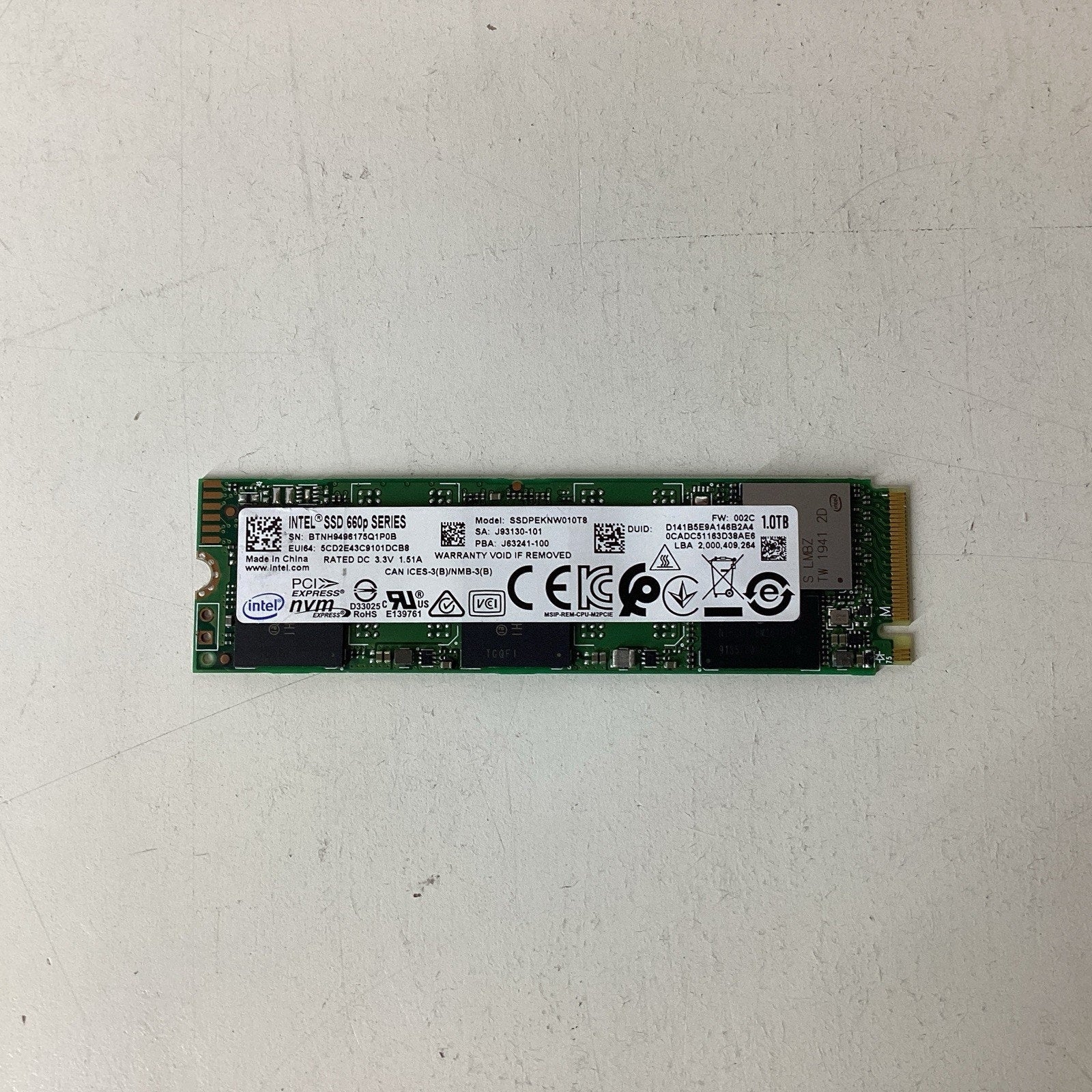 Intel 1TB 660P Series NVMe M.2 Internal SSD SSDPEKNW010T8