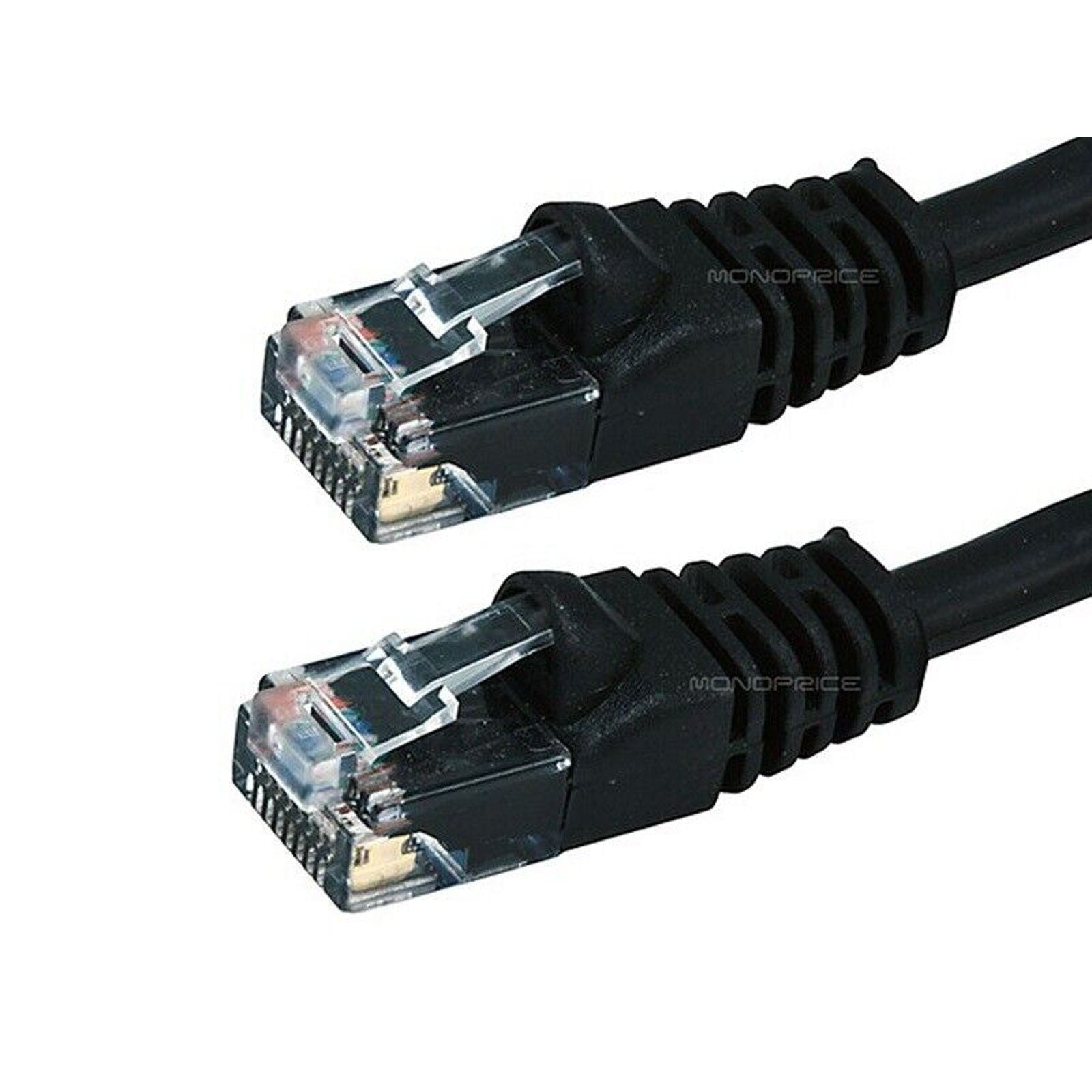 7ft Cat5e 350MHz 24AWG UTP Ethernet Network Cable - Black - 7 Feet