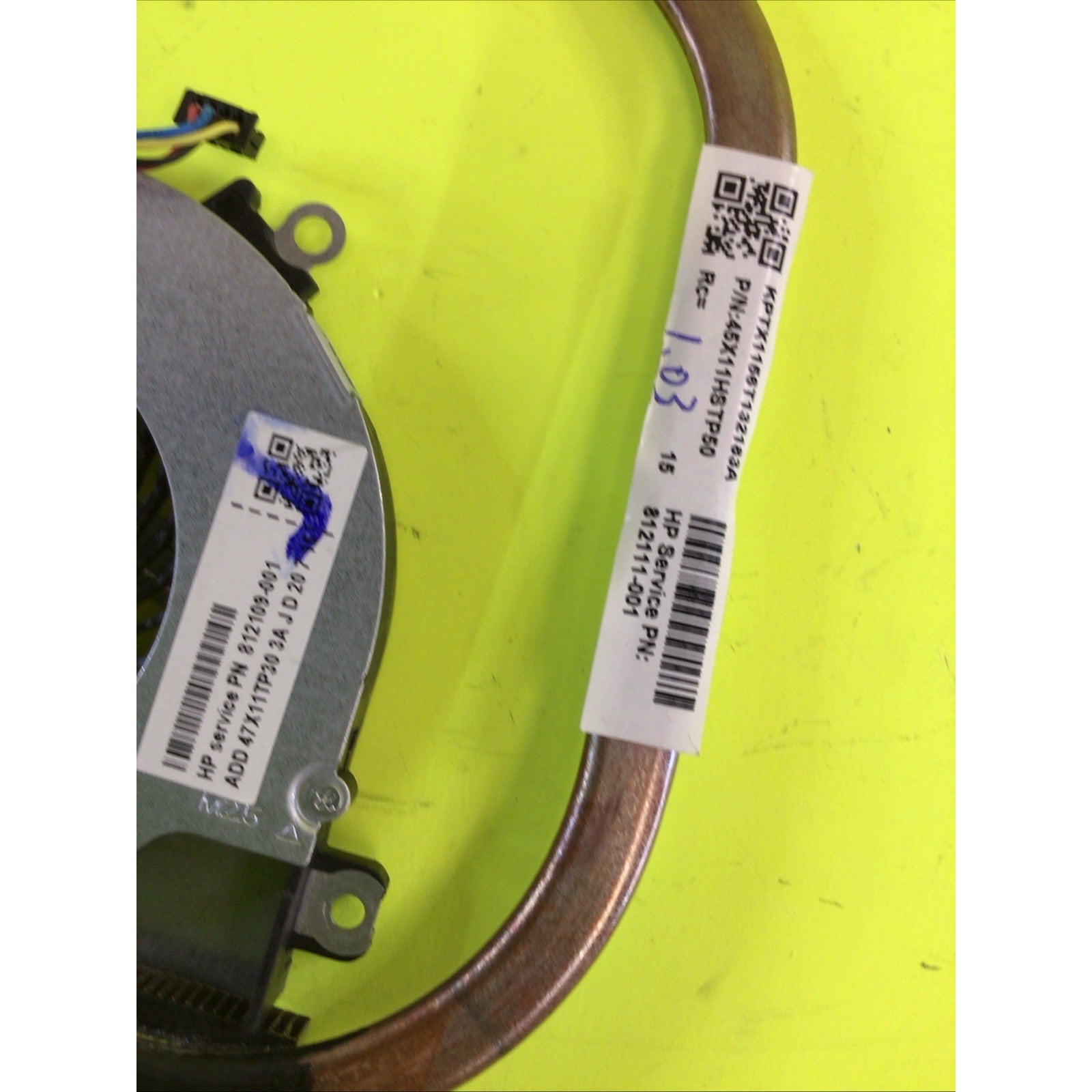 HP 15-AB157NR CPU Cooling Fan with Heat Sink 812109-001 812111-001