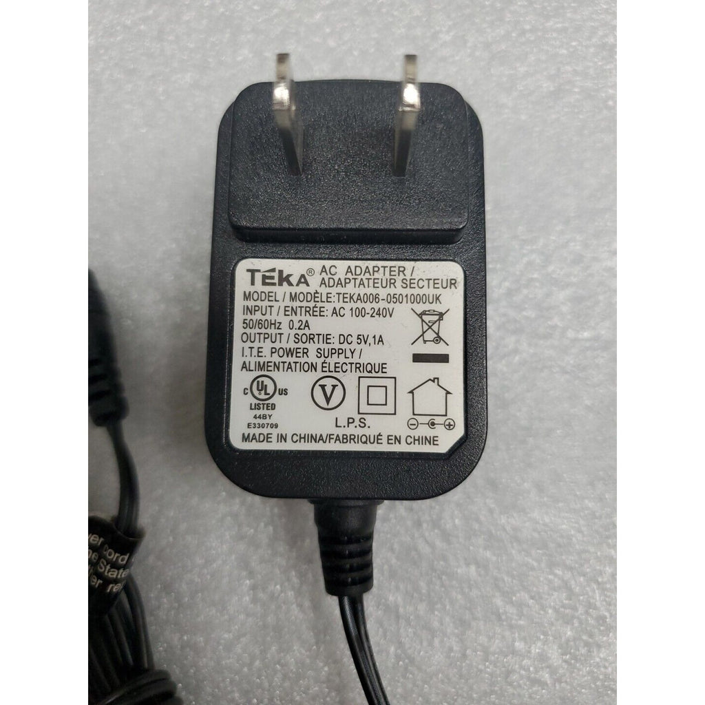 Teka TEKA006-0501000UK AC Power Supply Adapter Charger Output DC 5V 1A