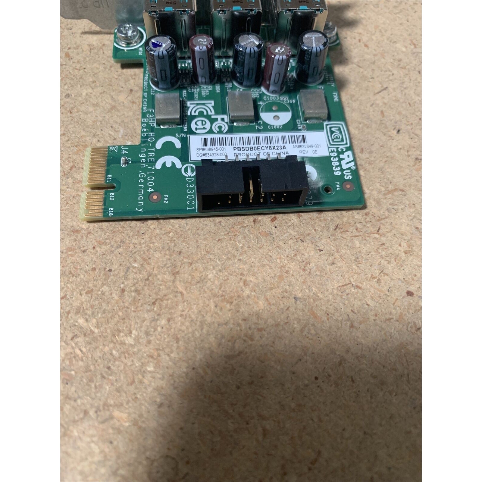 HP 640269-001 3-Port Powered USB 12v PCI Express x1 Low Profile Adapter Card