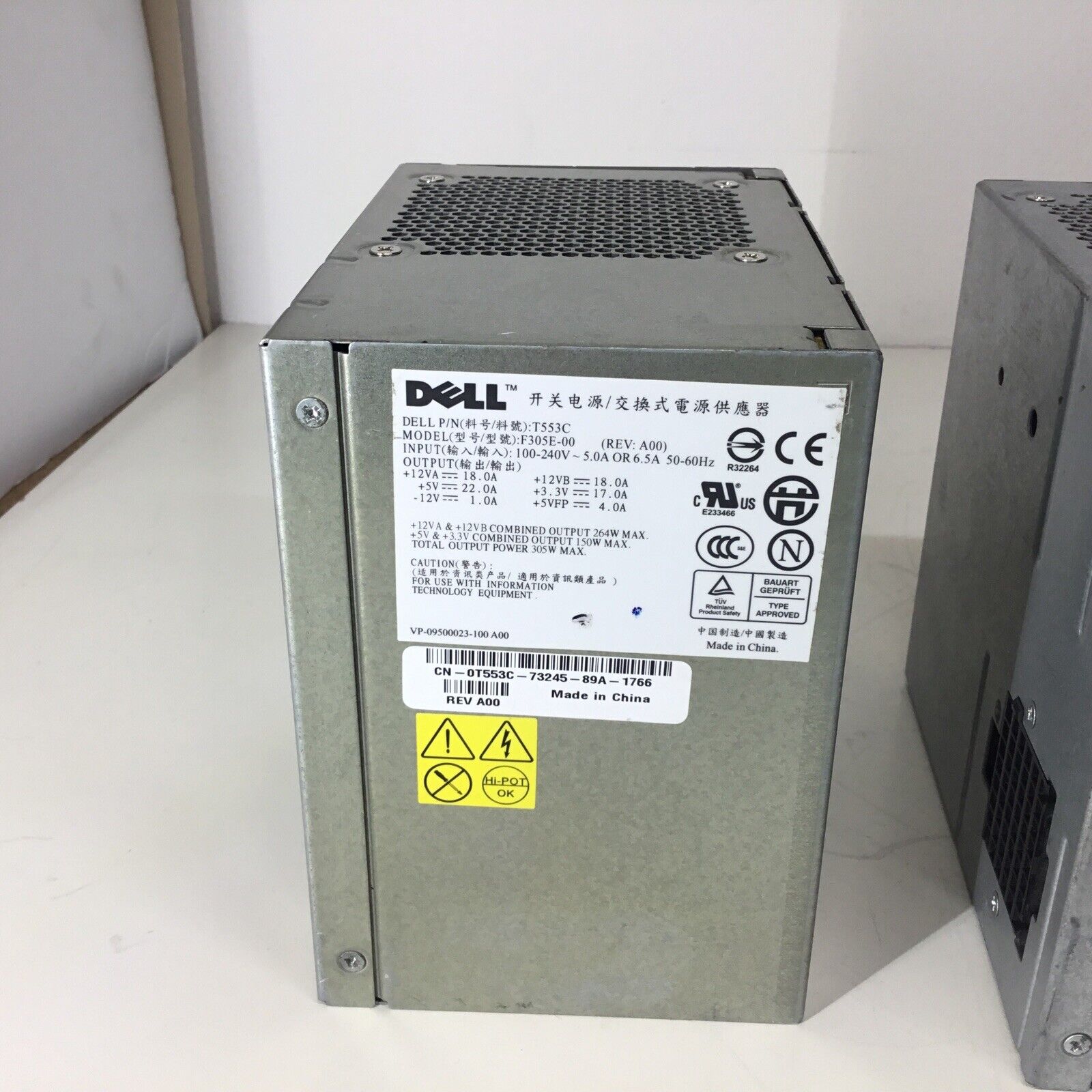 Lot of 3 - Dell OptiPlex 305W Power Supply F305E-00 0T553C - For Parts