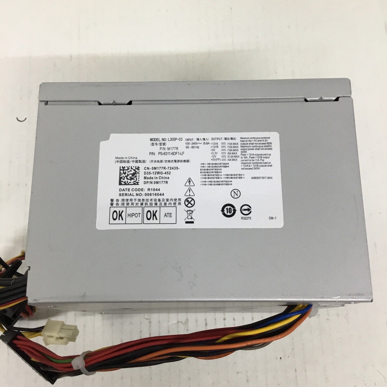 L305P-03 305W Power Supply Cn-0M177R-72435-D35-12WG-452