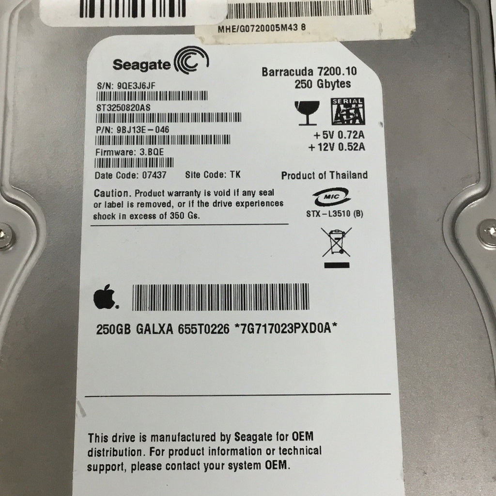 Seagate ST3250820AS 9BJ13E-046 250gb 3.5" Sata JUN-2007