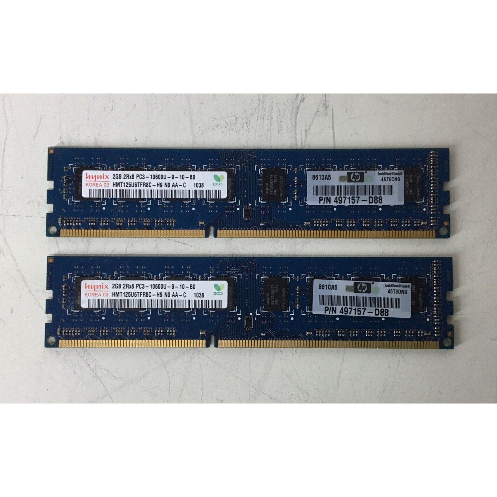 Hynix 4GB (2GBx2) 1Rx8 PC3-10600U DDR3-1333 Desktop Ram Memory HP 497157-D88