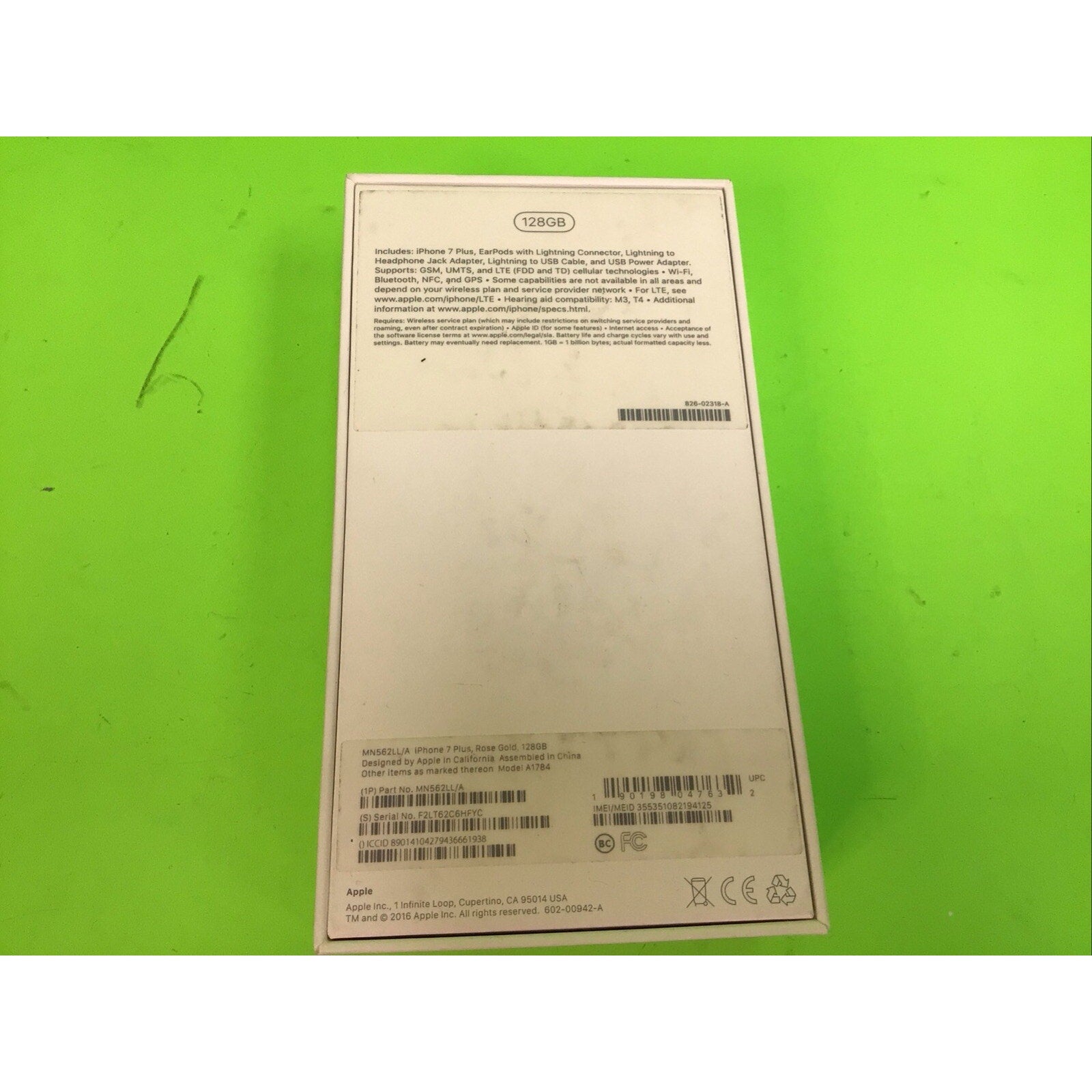 iPhone 7 Plus Rose Gold EMPTY BOX ONLY