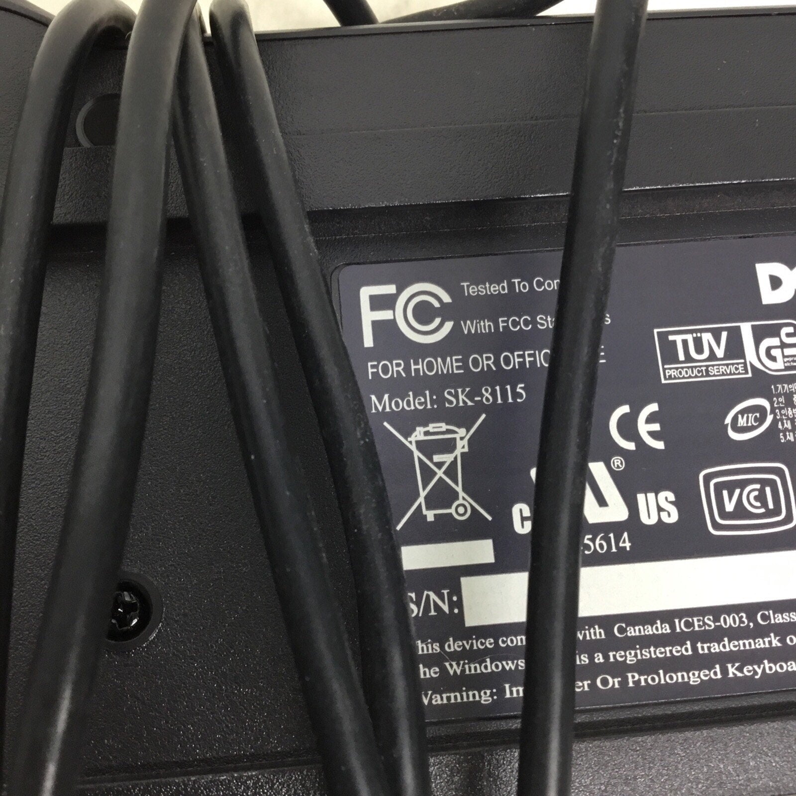 Dell 0J4628 USB Wired QWERTY US keyboard Black SK-8115 J4628