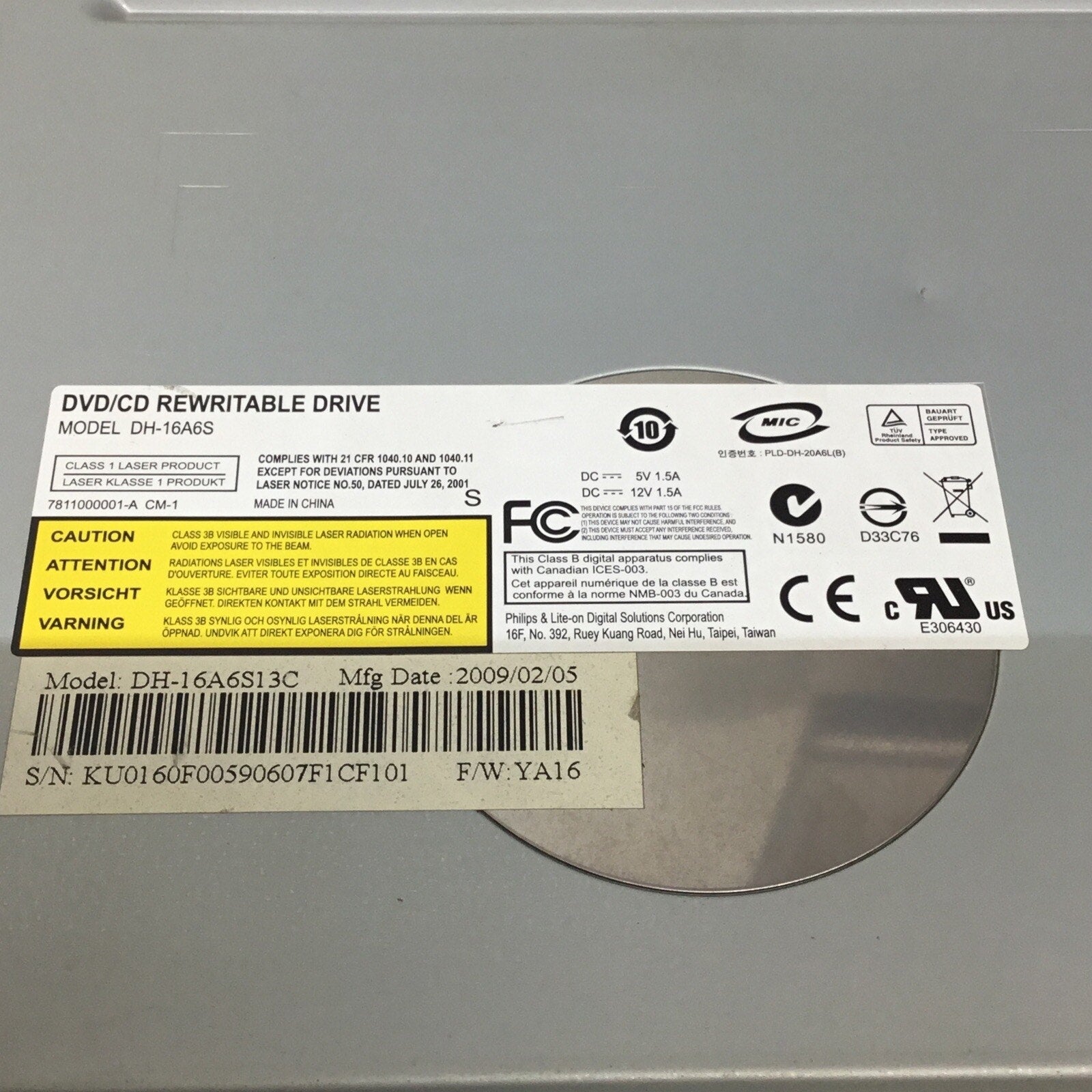 Philips Dell DH-16A6S Multi Recorder DVD/CD-RW Optical Drive | D568C | Tested!