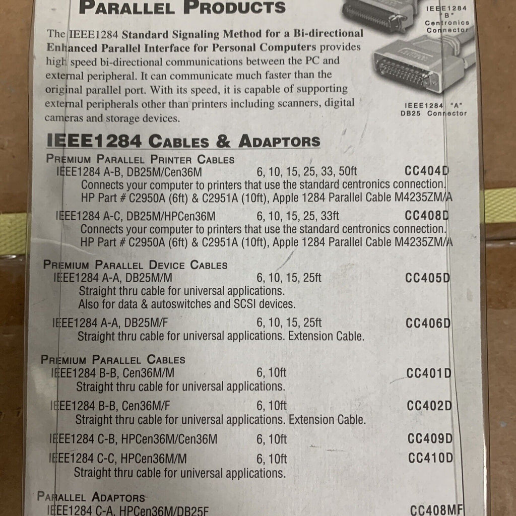 QVS 10ft Premium Parallel IEEE1284 Bi-directional Parallel Printer Cable