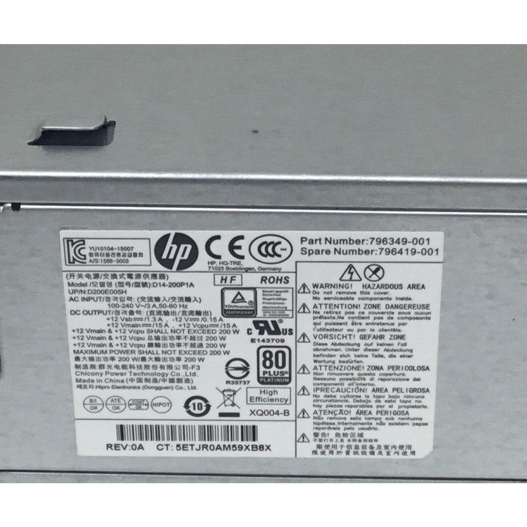 HP 796349-001 ProDesk 600 G2 200W 4-Pin Desktop Power Supply