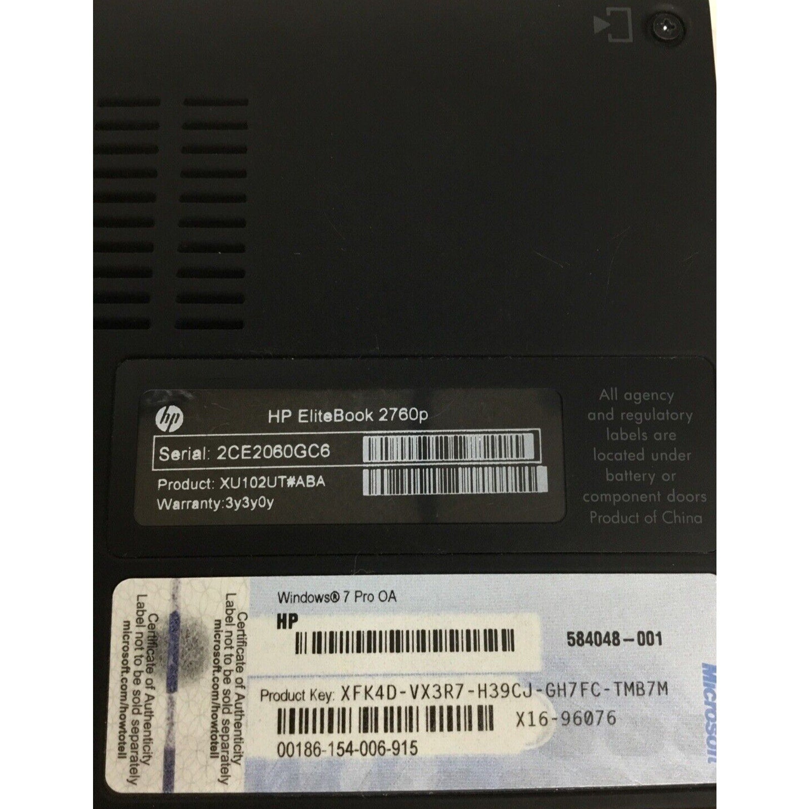 Bottom Case Cover Door HP ELITEBOOK 2760P 649764-001