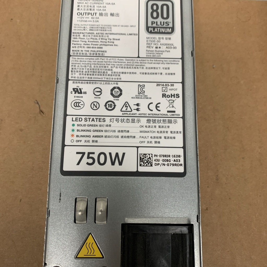 Dell PowerEdge R620 R720 750W Power Supply 79RDR