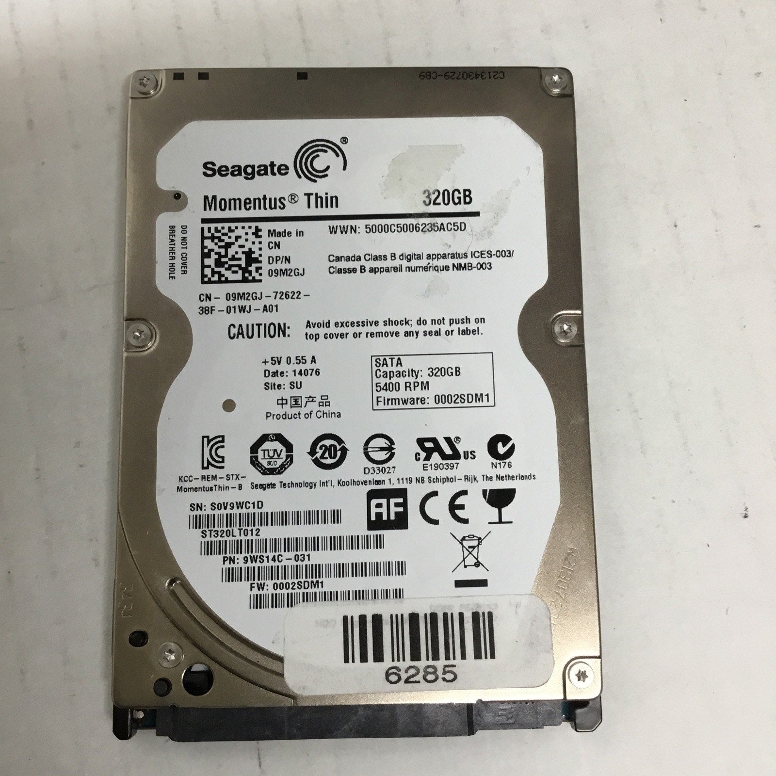 Seagate Momentus Thin 320GB 2.5" SATA Laptop Hard Drive HDD 5400RPM ST320LT012