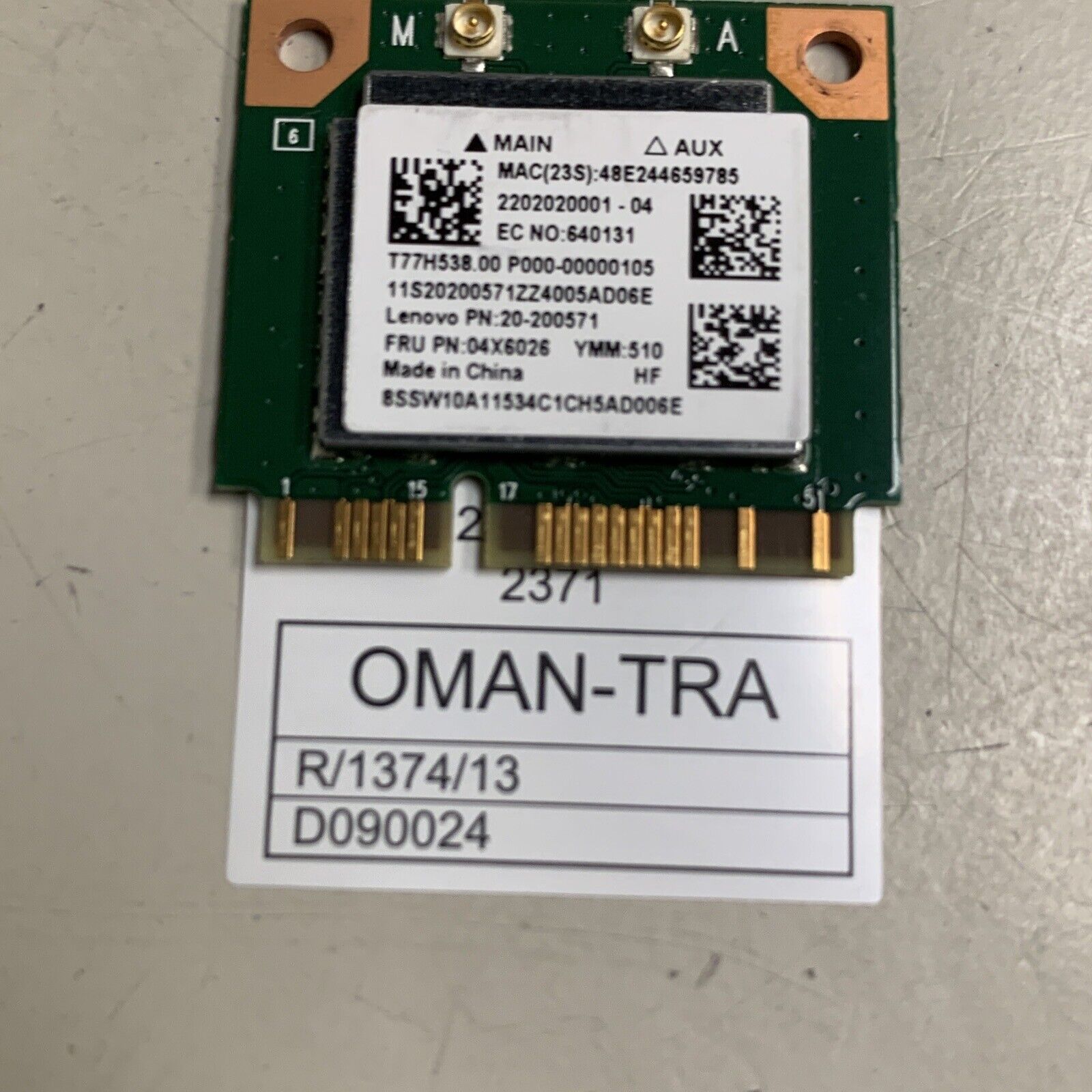 Lenovo 04X6026 20-200571 Mini PCIe Laptop WiFi Wireless Bluetooth Card Board