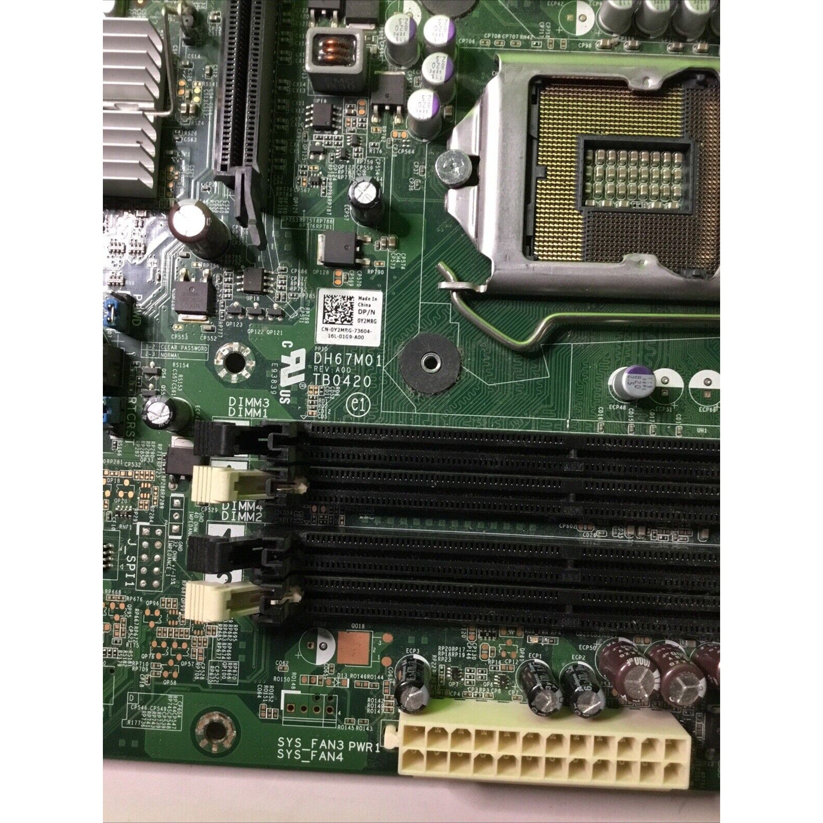 Dell DH67M01 - TB0420 Motherboard LGA1155 FOR PARTS ONLY