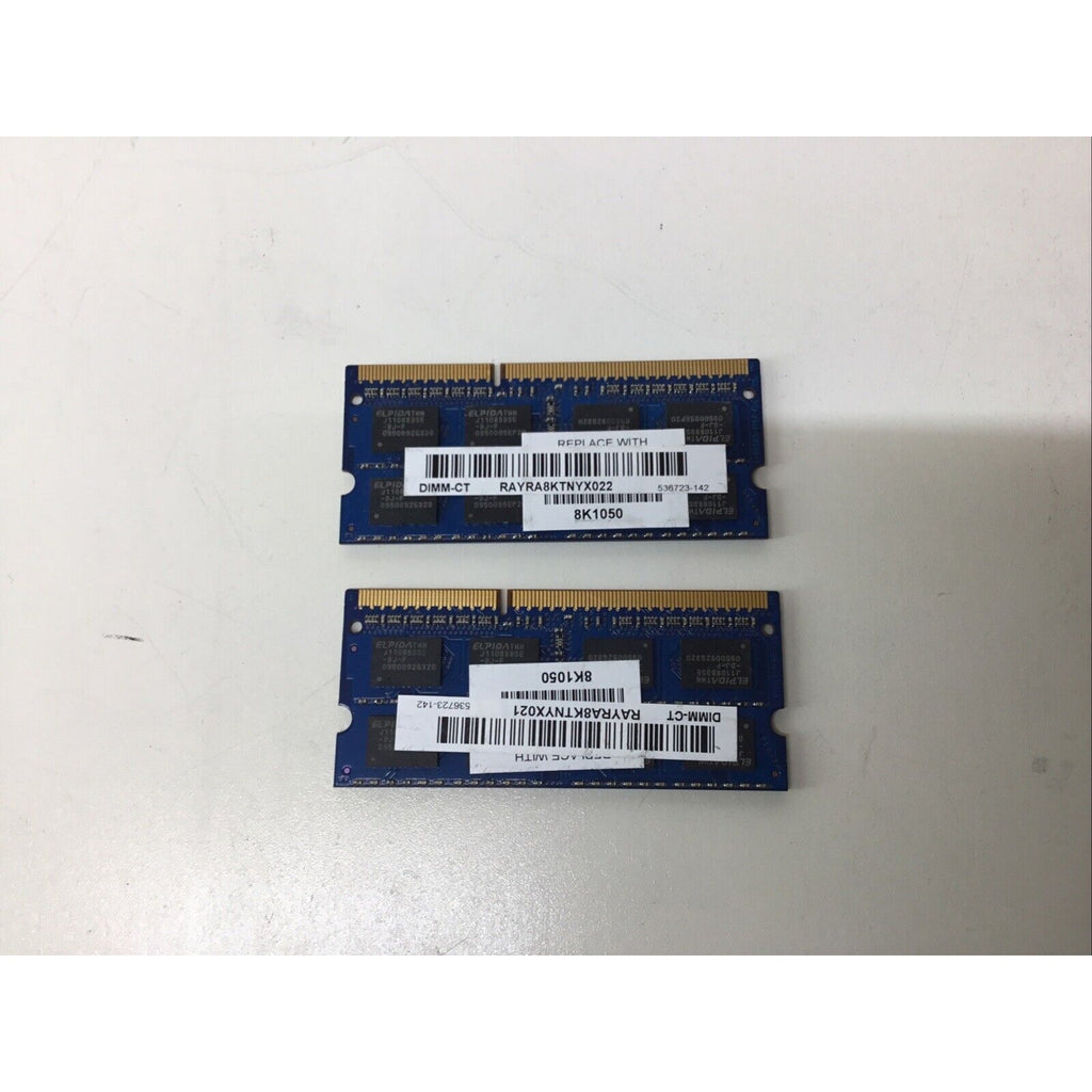 Elpida 4GB (2X2GB) 2Rx8 PC3-10600S-9-10-F1 Laptop Ram Memory EBJ21UE8BDS0-DJ-F