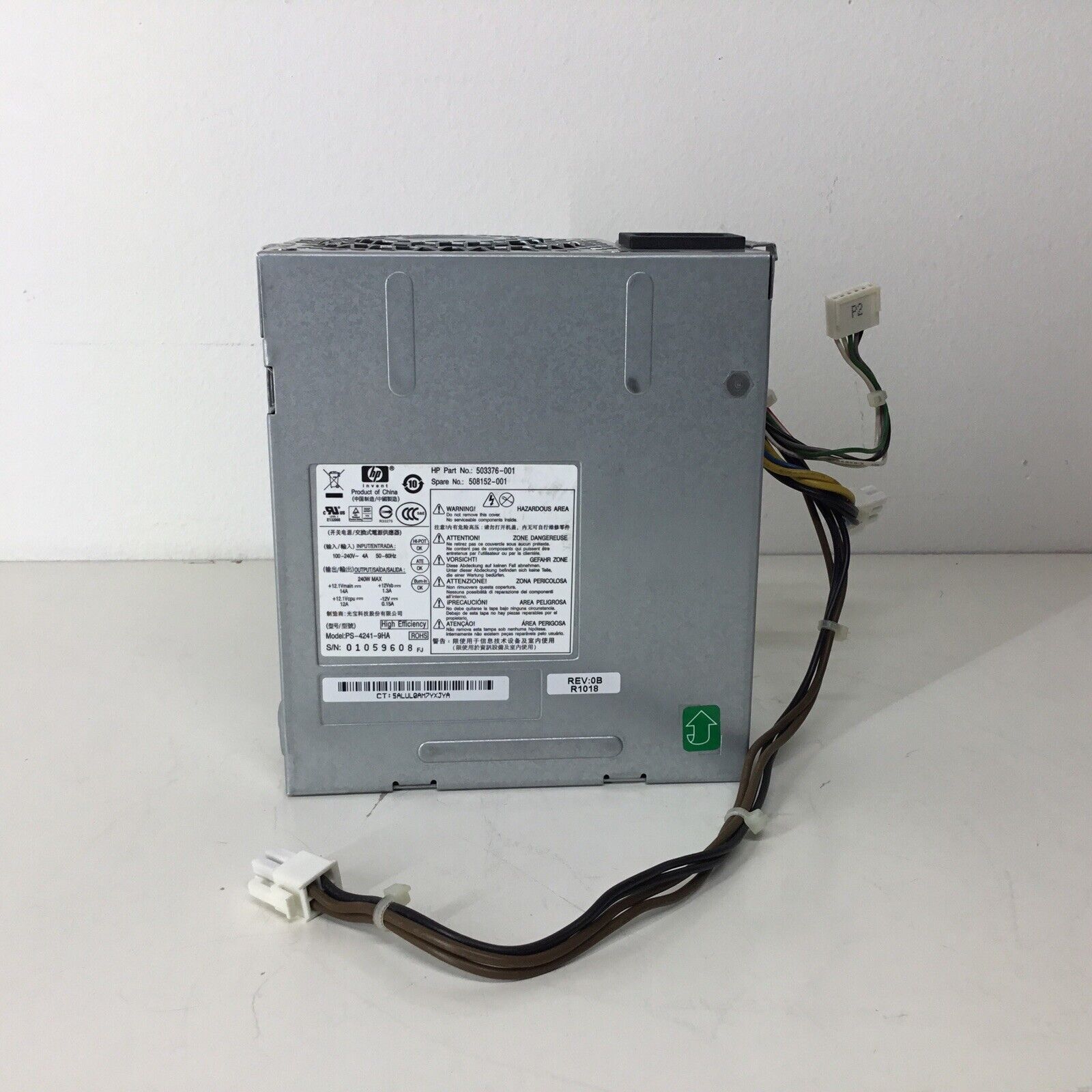 HP Power Supply 503376-001 508152-001 240W PS-4241-9HA - For Parts