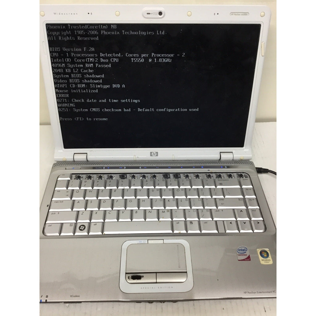 For Parts HP Pavillion DV2000 Laptop For Parts or Repair READ DESC