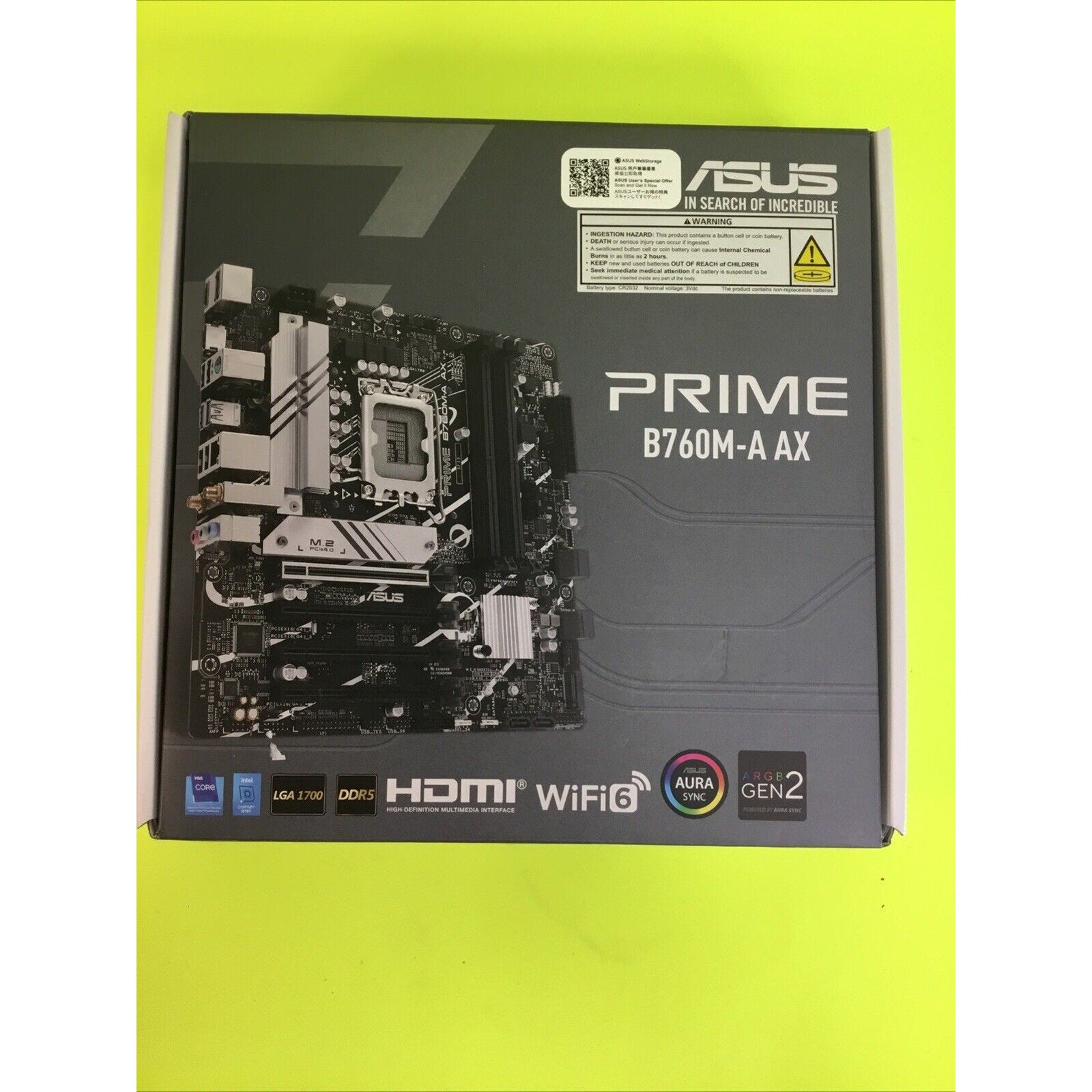ASUS PRIME B760M-A AX Micro ATX BOX ONLY