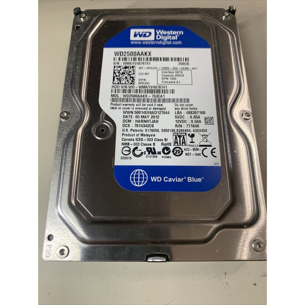 WD 250GB WD2500AAKX-753CA1 HDD DCM: HARNHTJAH DCX: 7014342C6 2060-771640-003