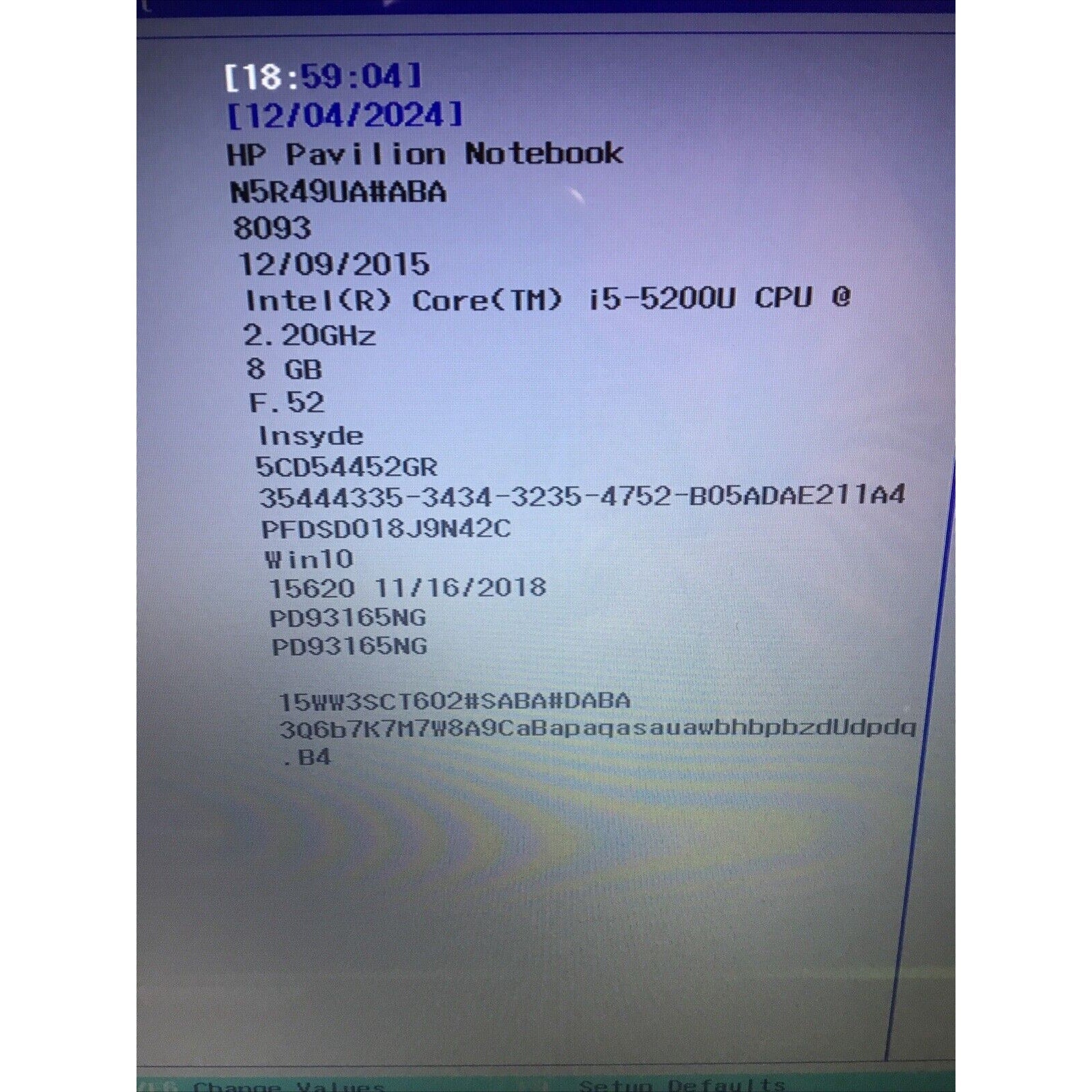 HP Pavilion 15-ab223cl i5 5200U 8GB RAM NO OS NO HDD