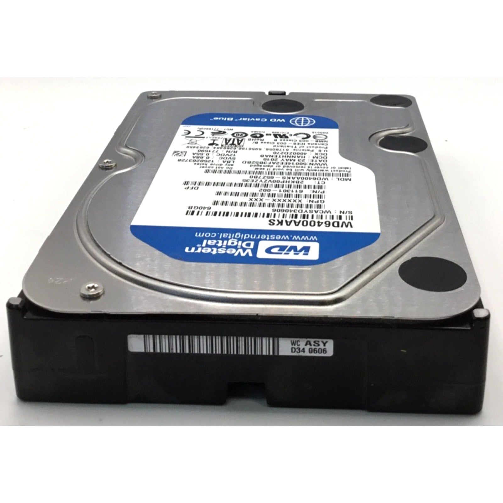 Western Digital WD6400AAKS-65Z7B0 P/N: 611301-002 640GB 3.5" SATA Hard Drive