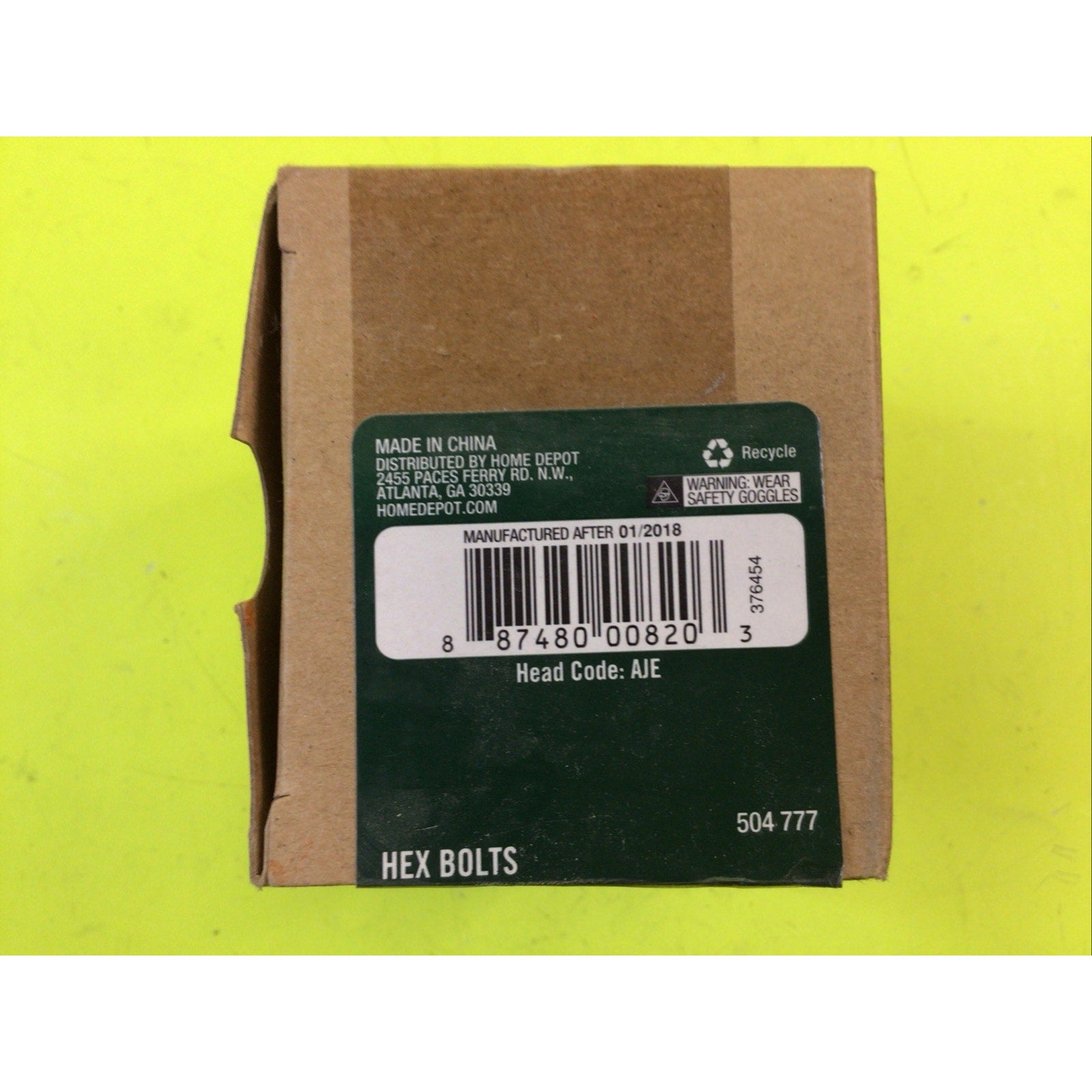 3 Pack of Everbilt Hex Bolts 3/8"-16 x 1" 25 Piece Box