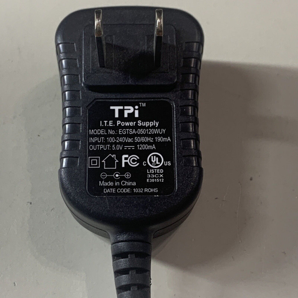TPI EGTSA-050120WUY 5V 1200mA I.T.E. Power Supply Adapter - Output: 5.0V, 1.2A