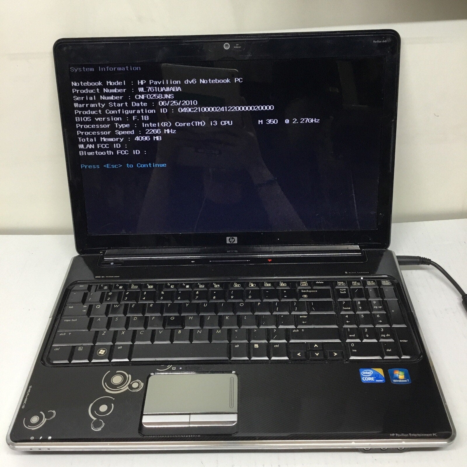 For Parts HP Pavilion DV6-2151cl 15.6" Laptop Intel Core i3