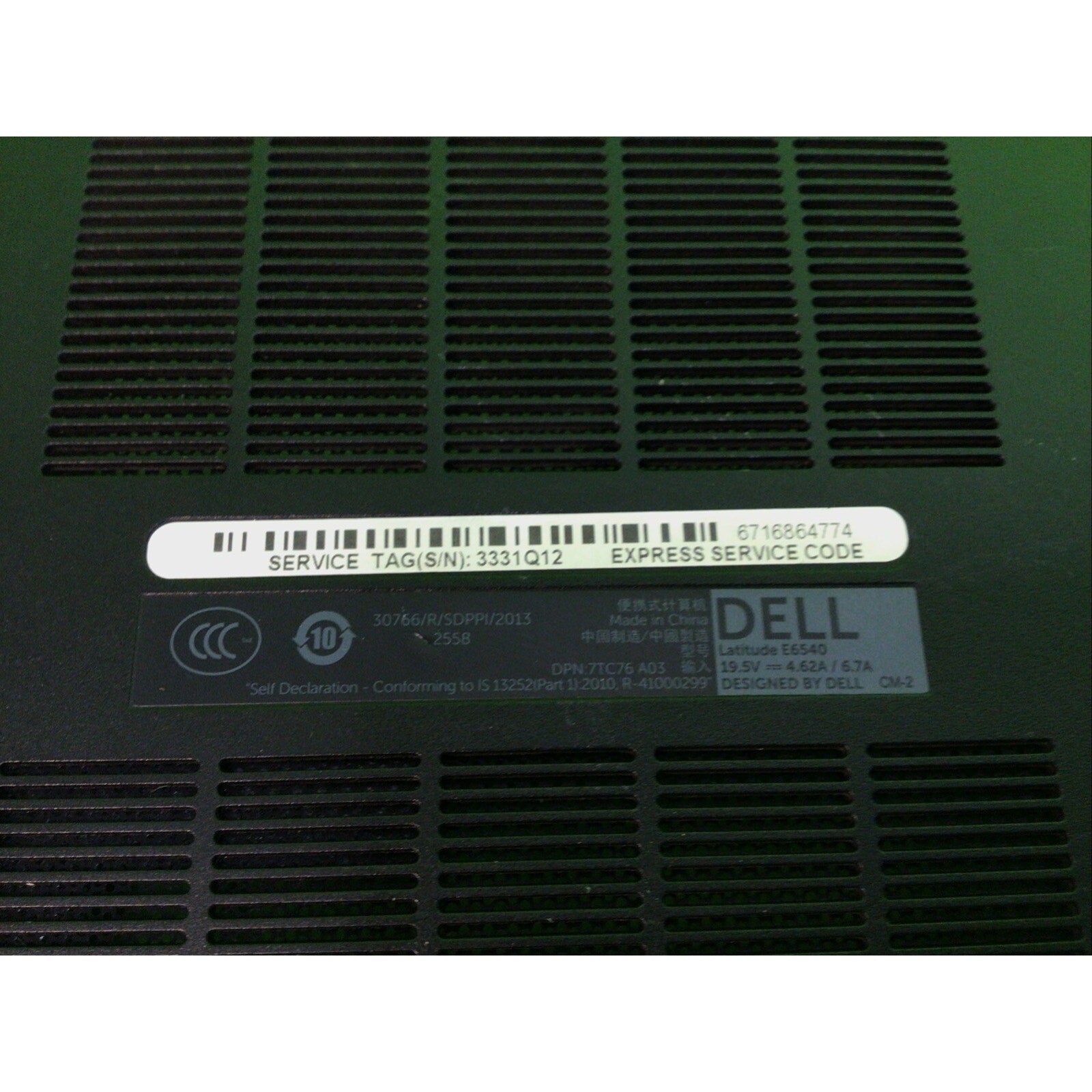 Dell Latitude E6540 OEM Case Bottom XCKCW Cover Door 6T3T2 Assembly