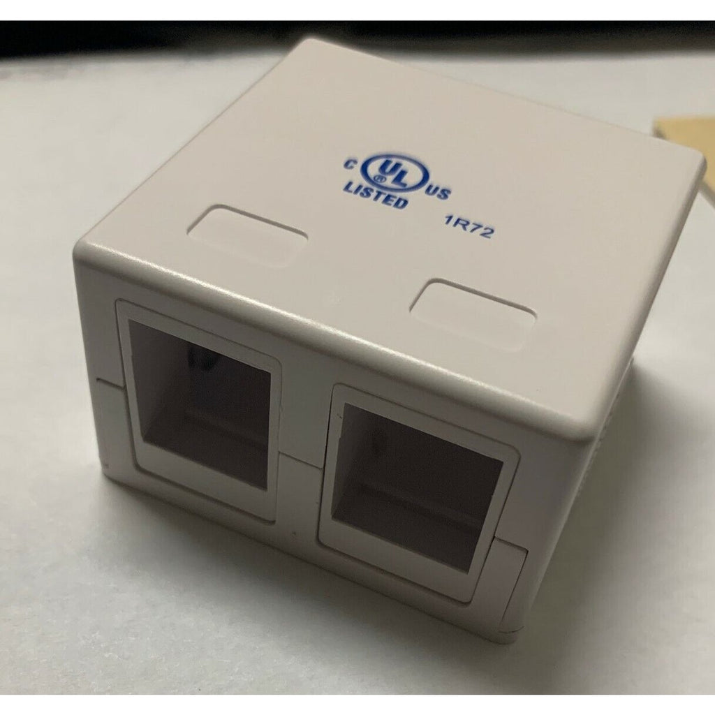 2-Port RJ45 Blank Surface Wall Mount Box - For Cat5e/Cat6/Cat6a Keystones