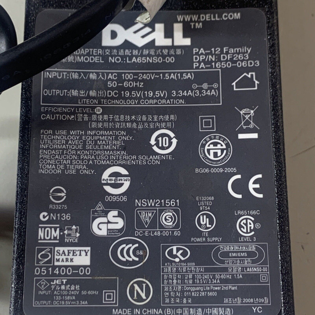 Dell LA65NS0-00 65W AC Laptop Power Adapter PA-12 Family (PA-1650-06D3)