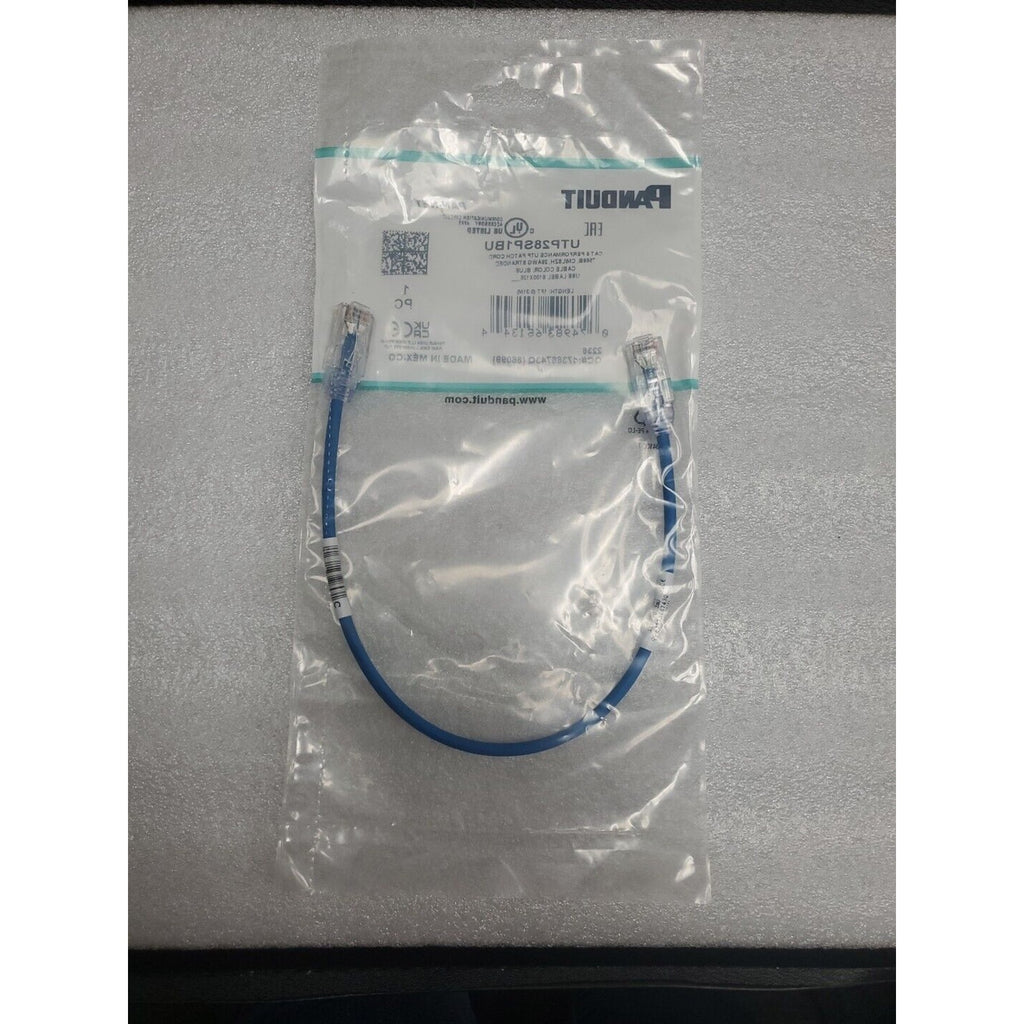 Panduit Cat 6 28 AWG Network Patch Cable/Cord, 1 FT, Blue, UTP28SP1BU