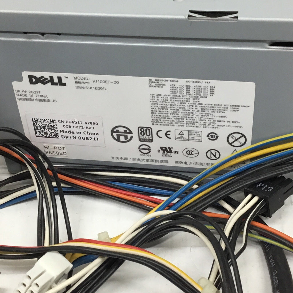 Genuine Dell 0G821T H1100EF-00 Precision T7500 1100W Power Supply 80+ SILVER
