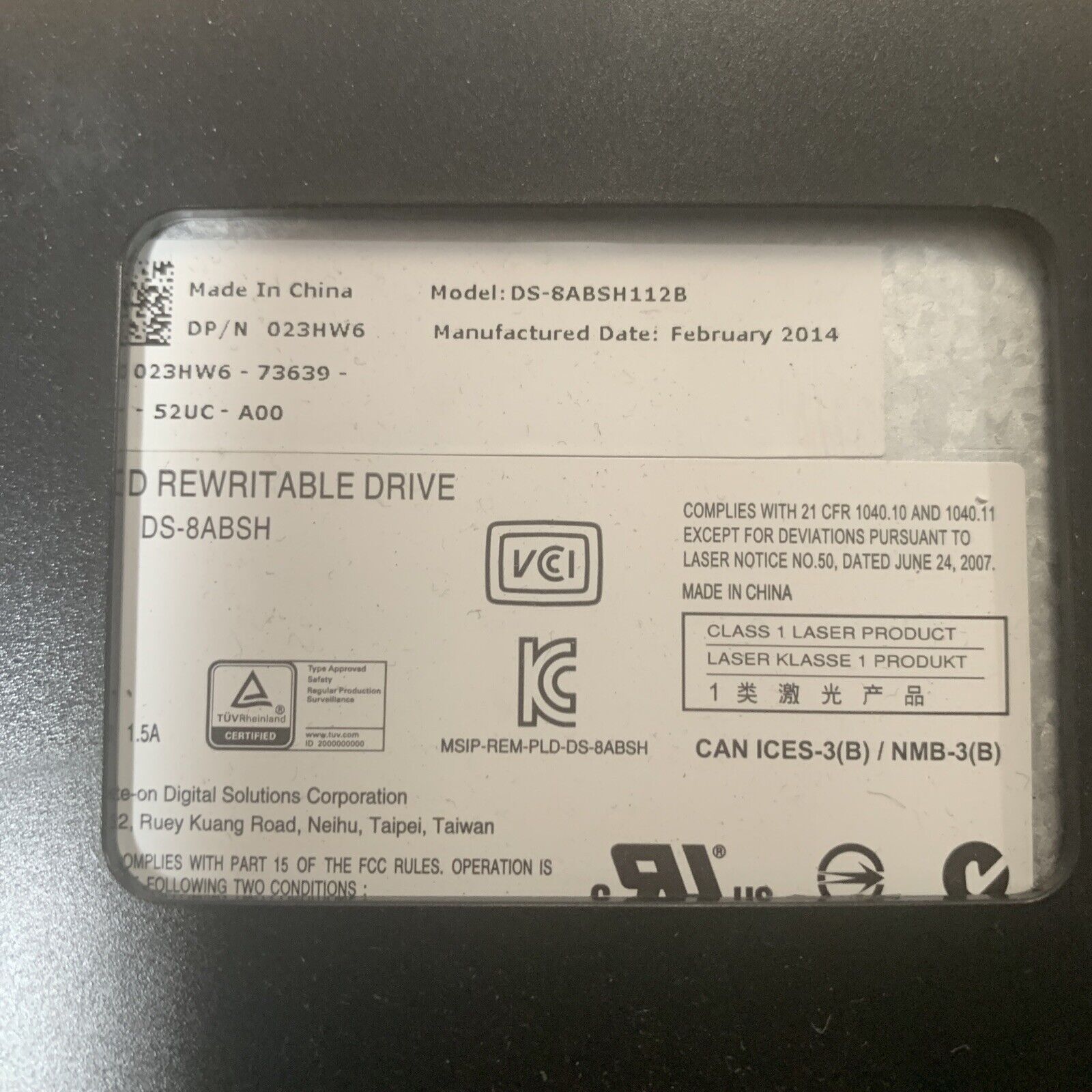 DELL OPTIPLEX 023HW6 23HW6 0T99YY T99YY 048CF4 48CF4 OPTIPLEX 9020 DVD RW DRIVE