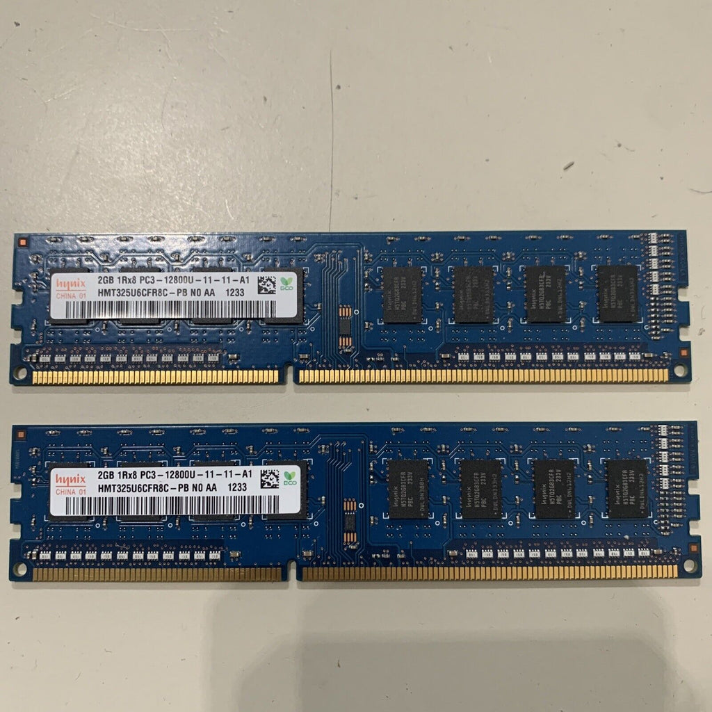 Hynix 4gb (2x2GB) Desktop DIMM RAM PC3-12800U-11-11-A1 HMT325U6CFR8C-PB N0 AA