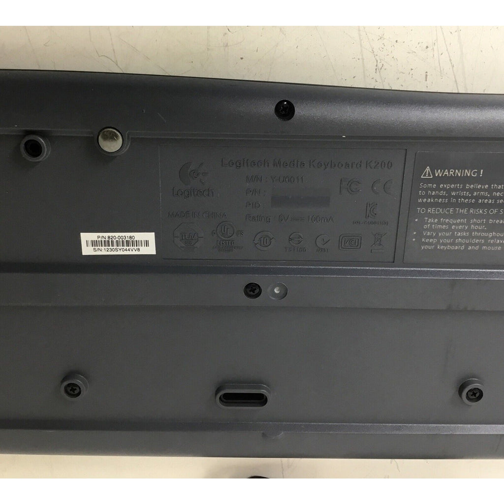 Logitech K200 Wired USB Keyboard 820-003180 Y-U0011