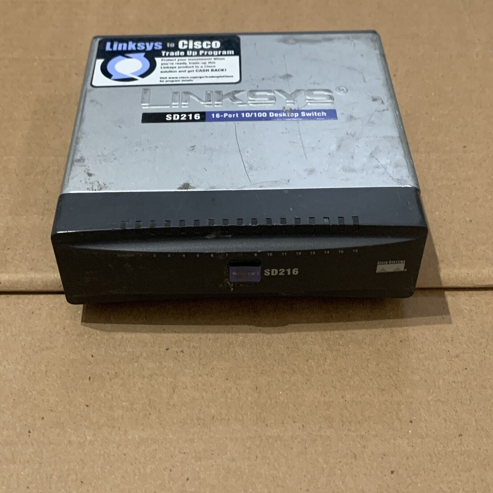 Linksys SD216 16-Port 10/100 Desktop Ethernet Network Switch - No Power Adapter