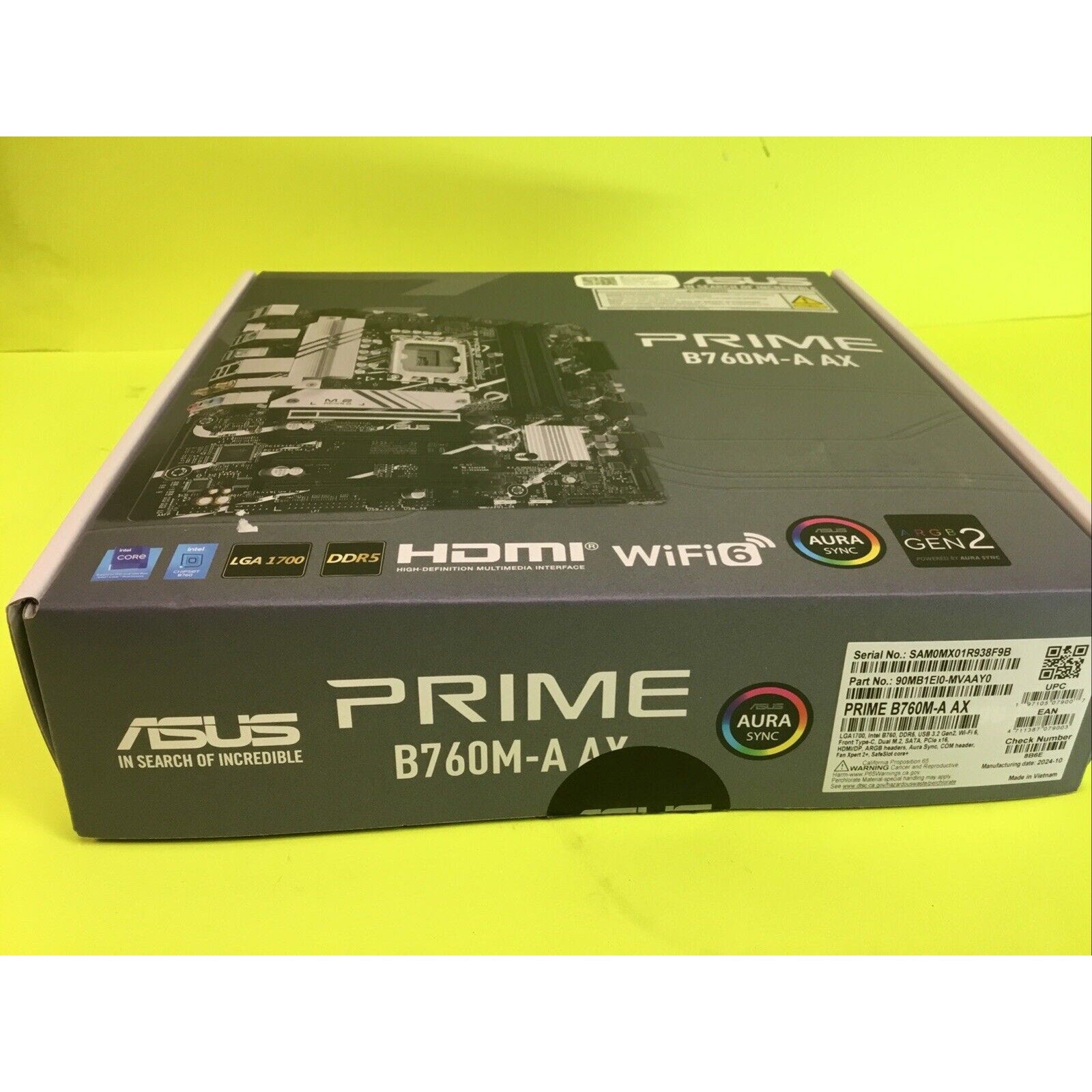 ASUS PRIME B760M-A AX Micro ATX BOX ONLY