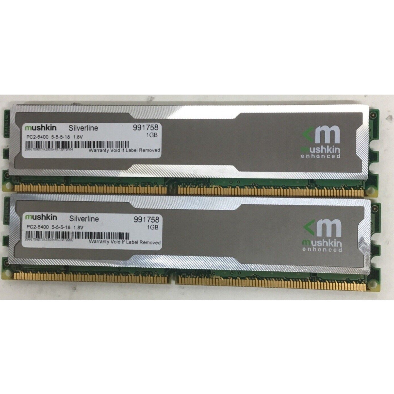 2GB kit (2x1GB) Mushkin Enhanced Silverline EM2-6400 DDR2 5-5-5-18