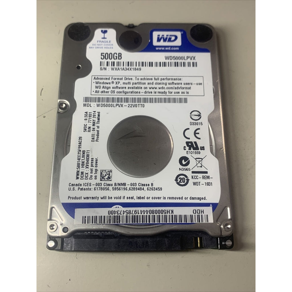 WD WD5000LPVX-22V0TT0 dcm: HBKTJVNB 2014 500GB SATA 2.5" Laptop Hard Drive